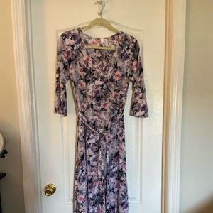 Floral Maternity Wrap Maxi Dress